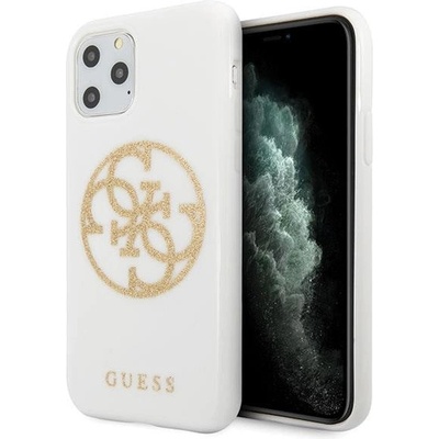 GUESS Кейс Guess Glitter за Apple iPhone 11 Pro Max, Бял (3700740471647)