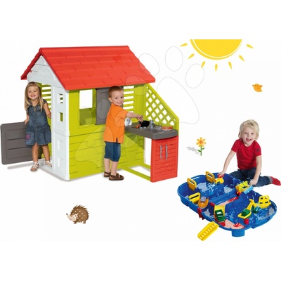 Smoby set domeček Pretty Nature a AquaPlay vodní dráha Lockbox 810702-11