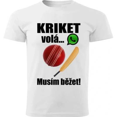 dětské tričko Kriket volá musím běžet bílé