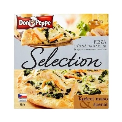 Don Peppe Selection Pizza kuřecí maso & špenát pečená na kameni 435 g – Zboží Dáma