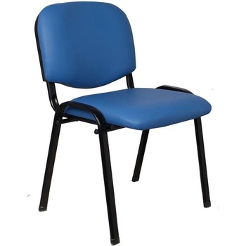 Посетителски стол Iso Iron Black, екокожа, метална основа, до 120 kg, син (4010100439)