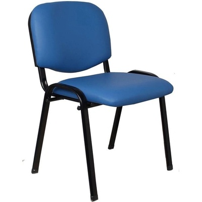 Посетителски стол Iso Iron Black, екокожа, метална основа, до 120 kg, син (4010100439)