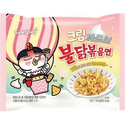 Samyang buldak ramien Cream Carbonara hot chicken pálivé kuracie rezance 140 g