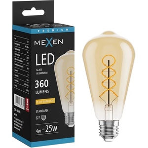 Mexen Vintis LED спирална филаментна крушка E27, ST64, 4W, Топла - 2200K, 360 lm, кехлибар (L162-E27-0422-50)