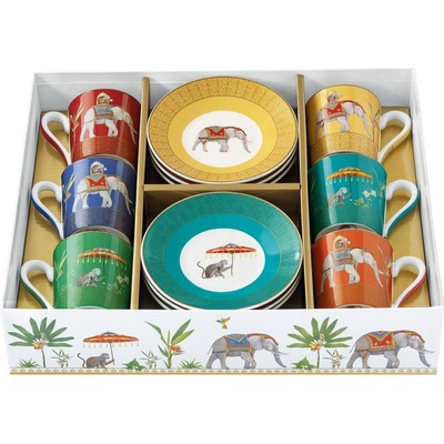 Easy Life Porcelánové šálky a podšálky na kávu Marajah 6 x 100 ml