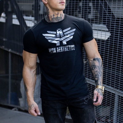 Iron Aesthetics Ultrasoft tričko maskáč čierna