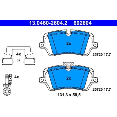 ATE Sada brzdových platničiek kotúčovej brzdy 13046026042
