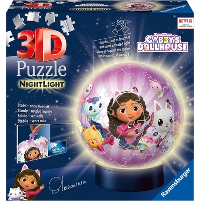 Ravensburger 3D пъзел Ravensburger от 72 части - Къщата за кукли на Габи (със светлина) (12008059)