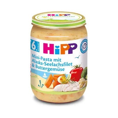 Hipp пюре Рибно меню паста с филе от треска от Аляска и зеленчуци - 190 г