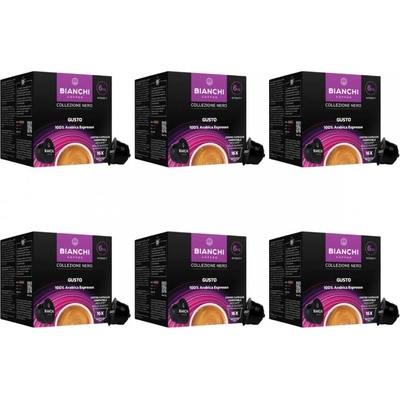 Bianchi Collezione Nero Gusto 100% Арабика 96 бр. (6 x 16 бр. ) кафе капсули система Dolce Gusto