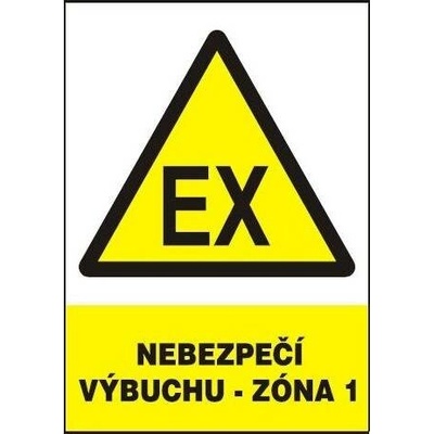 Nebezpečí výbuchu - zóna 1, tabulka 210x297mm, samolepka A4