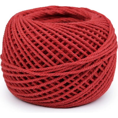 Bavlněná příze macrame / háčkovací 40 g rozčesávací - (7) červená