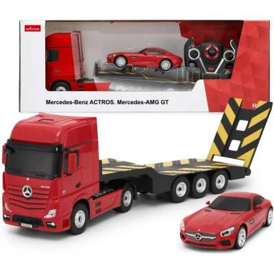 Rastar Kamion 2v1 Mercedes-Benz Actros + AMG GT3 červená RTR 1:24