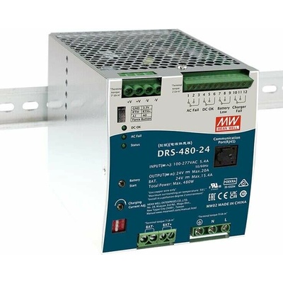 Zdroj Mean Well DRS-480-24 na DIN lištu, 24V, 20A, s UPS funkcí DRS-480-24