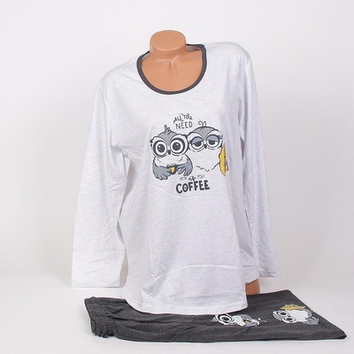 Дамска макси пижама в светлосиво и цвят антрацит