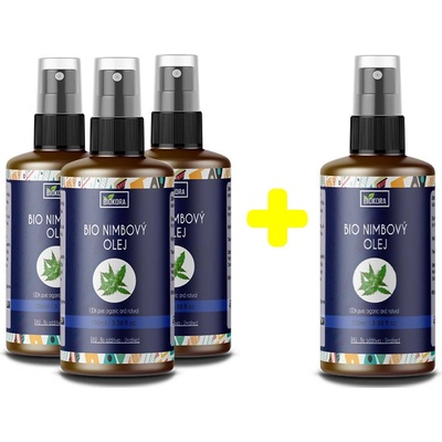 Bio Nimbový (neem) olej - 3 x 100ml + 1 Zdarma