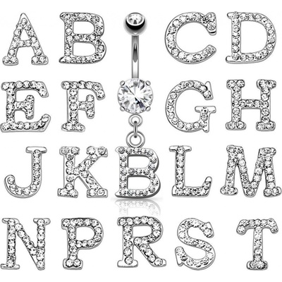 Šperky4U piercing do pupíku iniciála WP01216-F