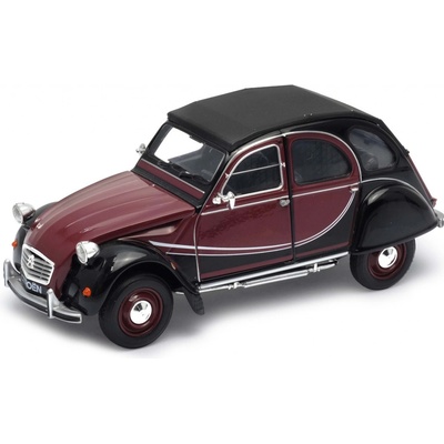 Welly Citroen 2CV 6 Charleston čierna burgund 1:24