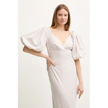 Luisa Spagnoli Памучна рокля Luisa Spagnoli в бяло дълга със стандартна кройка 542277 (542277)