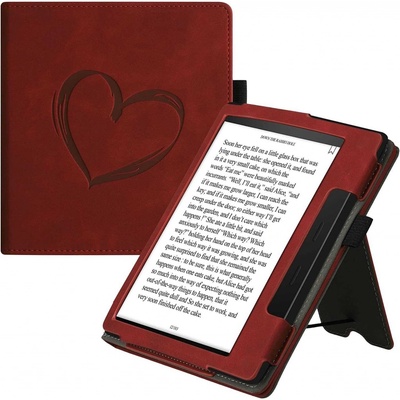 KW Mobile Nubuck Brushed Heart KW5939301 pre Amazon Kindle Oasis 2/3 Dark Red