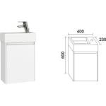 Triano Долен шкаф с мивка "Лара" 40 cm десен бял (73198)