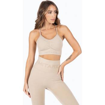 MITARE Дамски безшевен сутиен за тренировка MITARE Push Up Max beige K002