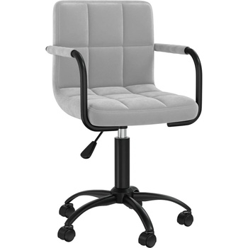 vidaXL Въртящ се трапезен стол, светлосив, кадифе (3088034)