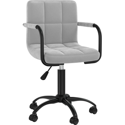 vidaXL Въртящ се трапезен стол, светлосив, кадифе (3088034)