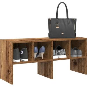vidaXL Стелаж за обувки, стифиращи, старо дърво, 89, 5x30x40 см (858853)