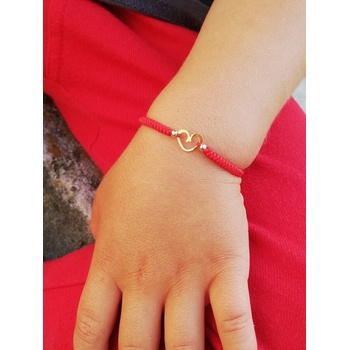 Image 1 of Златна бебешка гривна с червен конец (ДЗГ12)