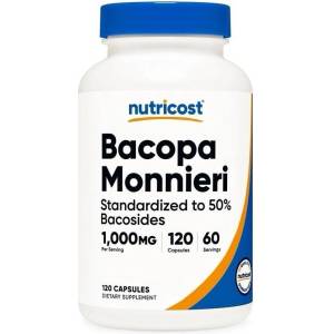 Nutricost Bacopa Monnieri, 1000 mg, 120 капсули, Nutricost (73288 (409101) NC)