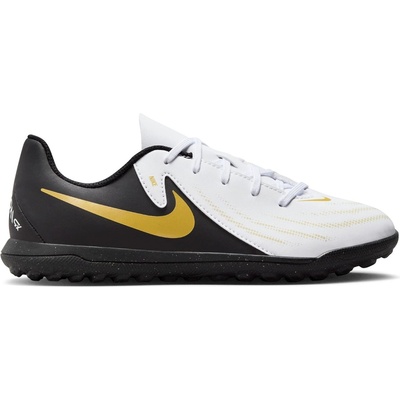 Nike Юношески футболни стоножки Nike Phantom GX II Club Junior Astro Turf Football Boots - White/Blk/Gold