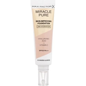 Max Factor Miracle Pure Skin dlhotrvajúci make-up SPF30 45 Warm Almond 30 ml