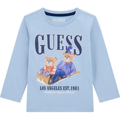 Guess Блуза с дълъг ръкав Guess - Мечета с шейна, синя, 12 м (20254-N5BI04-I3Z14-G7Y5-12M)