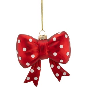 Sass & Belle Стъклена Коледна украса 3, 5 cm Spotty Bow - Sass & Belle (NGXM188)
