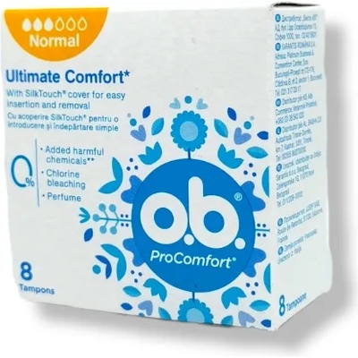 O. B хигиенни тампони, ProComfort, Normal, 8 броя