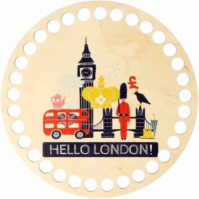 Natana drevené dno Hello London 15cm