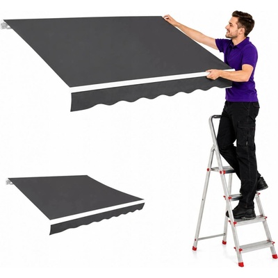 SHUMEE Plachta na markýzu, antracit 300 x 250 cm