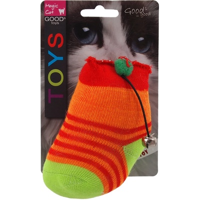 Magic Cat hračka ponožka neonová s rolničkou a catnipem 11 cm