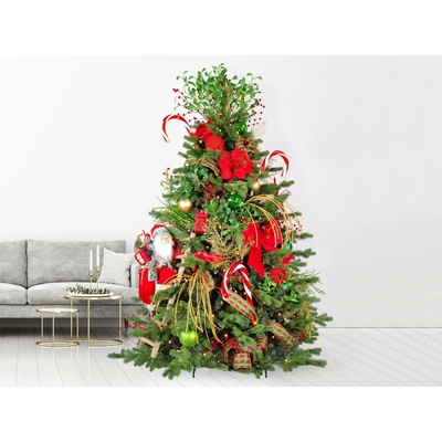 LAALU Ozdobený stromček SANTA CLAUS II 270 cm so 124 ks ozdôb a dekorácií