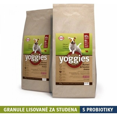 Yoggies Minigranule s kuřecím a hovězím masem 30 kg