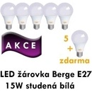 Berge LED žárovka E27 15W Studená bílá 6000K 5+1