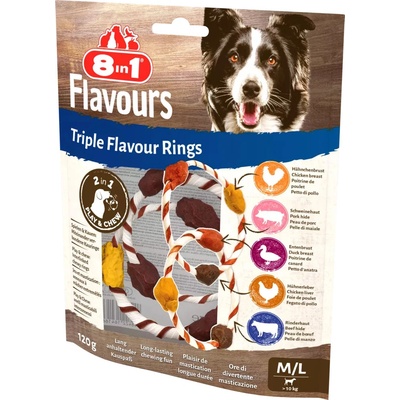 8in1 Pochúťka Triple Flavour Rings M L 120 g