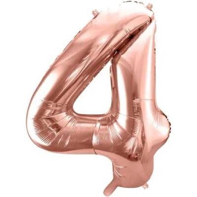 Party Deco Фолиев Балон Цифра, Розово Злато - 86см - 4 (fb1m-4-019r)