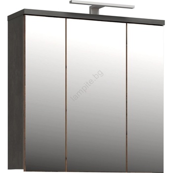 Forte Стенно шкафче за баня с огледало venom антрацит/кафяво (fr0107)