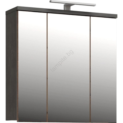 Forte Стенно шкафче за баня с огледало venom антрацит/кафяво (fr0107)