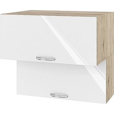 ИРИМ Горен кухненски шкаф Сити АРФ-Бяло гланц-05-107 80 см