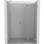 Mexen Lunar-F L сгъваеми душ врати, десни 150 см, прозрачни, златни - 836SL-150-050-50-00-P (836SL-150-050-50-00-P)