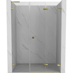 Mexen Lunar-F L сгъваеми душ врати, десни 150 см, прозрачни, златни - 836SL-150-050-50-00-P (836SL-150-050-50-00-P)