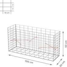 TopGabion Gabionový koš bez víka: 100×30×50 cm - oko sítě 10×5 cm